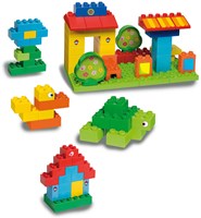 Building blocks trolley 150 pieces multicolor - large Unico box on wheels-2