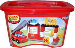 Unico fire brigade building set - fire truck - 40-piece toy blocks