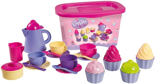 Androni Giocattoli coffee set toy with cupcakes in storage box