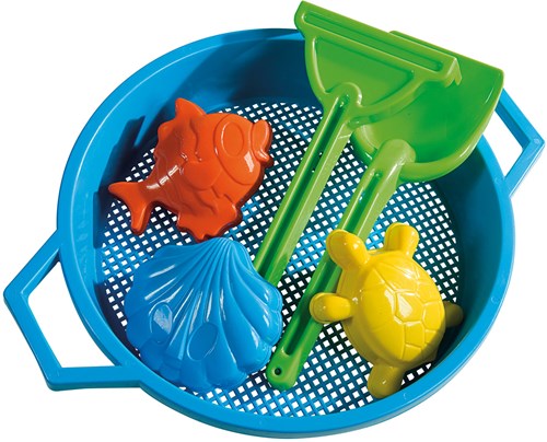 Androni Giocattoli beach toy set with sieve and sand molds 6-piece