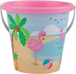 Androni Giocattoli beach bucket flamingo print plastic 17 cm toy