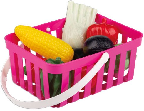 Androni Giocattoli vegetable set toy shopping basket pink role play