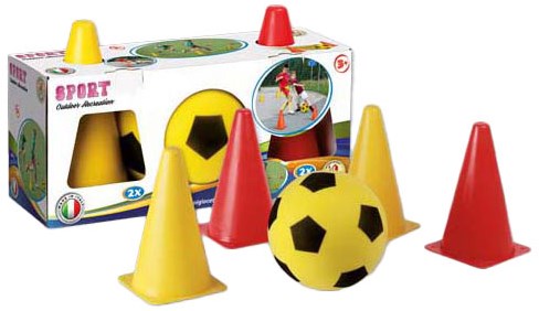 Androni Giocattoli football set - Soft ball with 4 cones for kids
