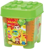Abrick building blocks jungle animals in storage box - 70 piece set