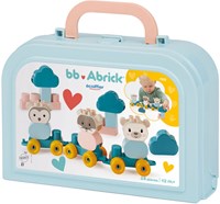 Abrick animal train building set - Bear with building blocks in suitcase, 28 pieces