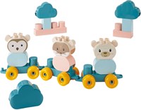 Abrick animal train building set - Bear with building blocks in suitcase, 28 pieces-2