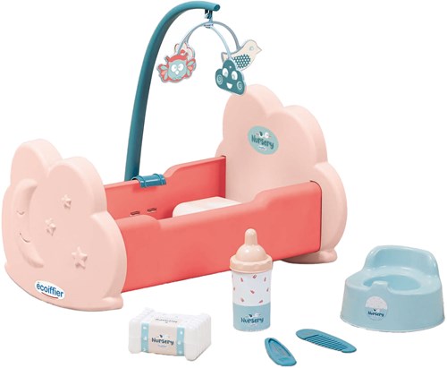 Ecoiffier doll cradle toy with accessories - baby doll bed-2