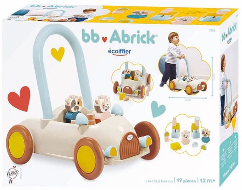 Abrick walker building blocks - push cart with animal figures 17-piece