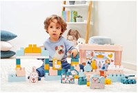 Abrick building blocks farm playset with animals - 55 pieces - plastic-3