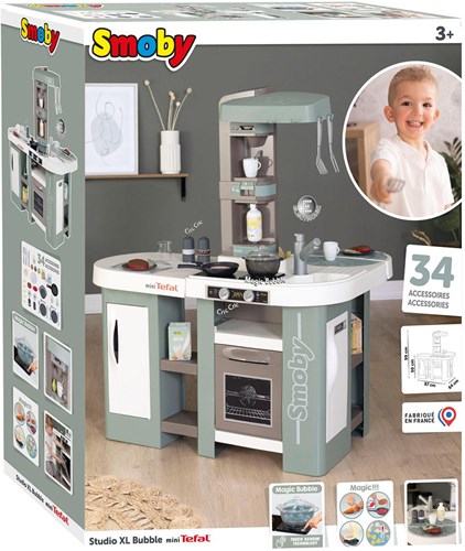 Smoby Tefal Studio XL Bubble - Play Kitchen with 34 Accessories