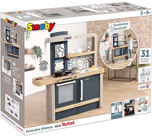 Smoby Tefal Play Kitchen - Evolving Kids Kitchen with 31 Accessories