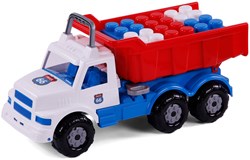 Dump truck toy Cavallino Route 66 XL with plastic building blocks