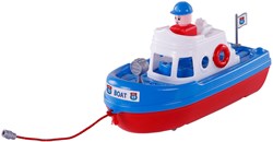 Toy boat with play figure - colorful plastic boat for children