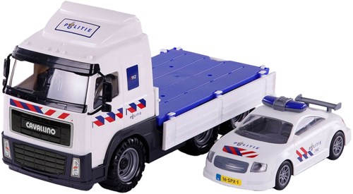 Police truck toy Cavallino with police car scale 1:16 plastic-2
