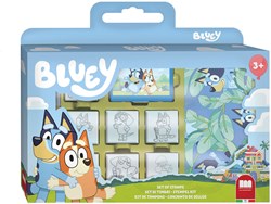 Multiprint Bluey stamp set creative toy with markers and notebook