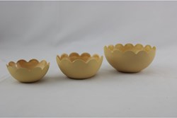 Waxinelichthouder beige set a 3