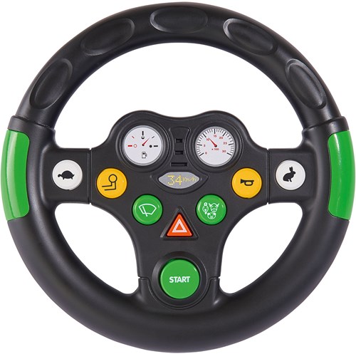 BIG tractor toy steering wheel with sounds for kids - black-2