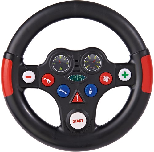 BIG Play Steering Wheel with Racing Sounds for Bobby Car - Red - Interactive Toy
