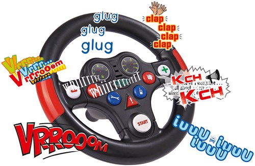 BIG Play Steering Wheel with Racing Sounds for Bobby Car - Red - Interactive Toy-3