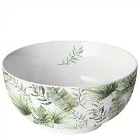 Ambiente porcelain bowl jungle leaves white - 14cm tableware decoration