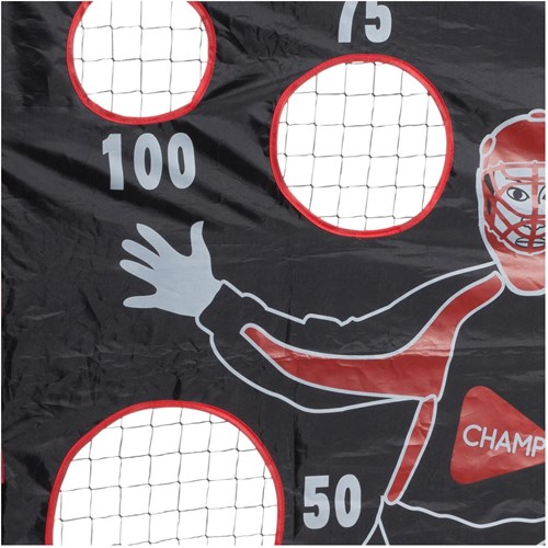 Hudora hockey goal sports goal with target screen red black aluminium-3