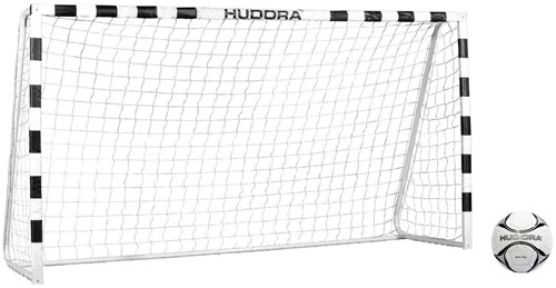 Hudora large football goal stadium 200 cm - garden soccer goal black white