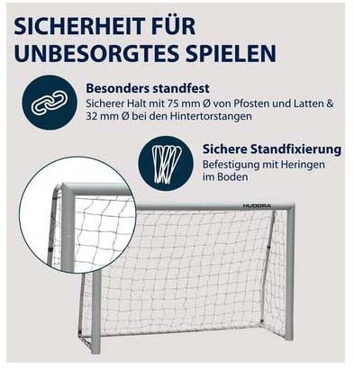 Hudora mini football goal 120 cm - sturdy steel frame for garden play-3