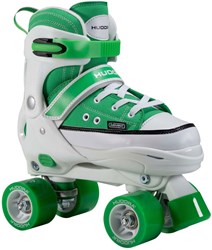 Hudora roller skates sneaker green - adjustable kids toy size 28-31