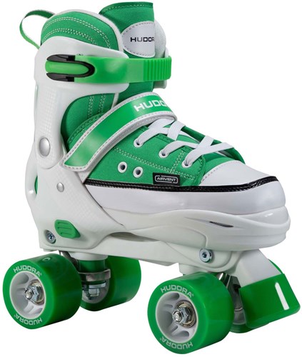 Hudora roller skates sneaker green - adjustable kids toy size 28-31
