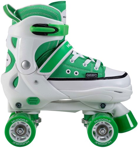 Hudora roller skates sneaker green - adjustable kids toy size 28-31-2
