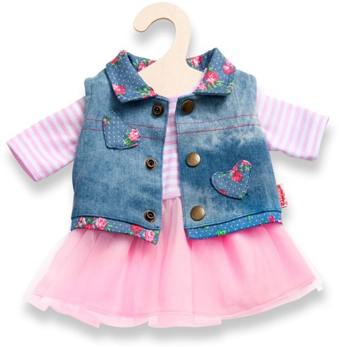 Heless doll dress with vest - doll clothes 35-45 cm pink blue