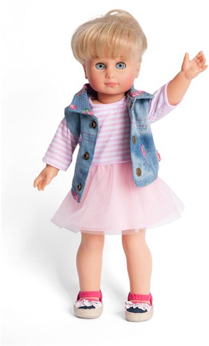 Heless doll dress with vest - doll clothes 35-45 cm pink blue-3