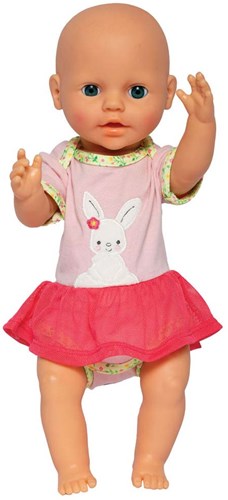 Heless doll romper with tutu Bunny Lou 28-35 cm pink baby doll outfit-2