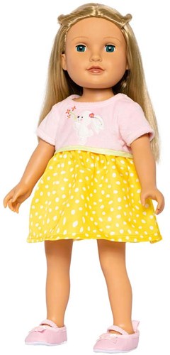 Heless doll dress Bunny Lou - pink yellow dress for baby dolls 28-35cm-3