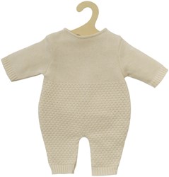 Heless doll romper knitted cotton ecru 28-35cm sustainable