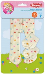 Heless doll tights and socks heart confetti beige 28-35 cm dolls