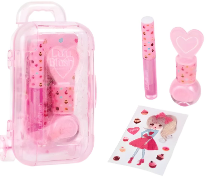 Create it! make-up trolley pink for kids with lip gloss and nail polish