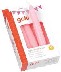 Goki birthday candles pink - set of 10 for birthday train decoration