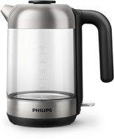 Philips glass kettle 1.7L with sensor lighting - modern design