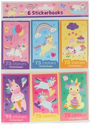 Sticker party booklets unicorn 6 pieces stickers kids