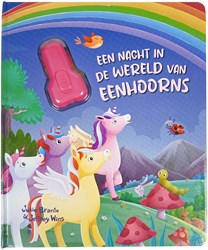 Johntoy unicorn cardboard book with flashlight - discover magical details