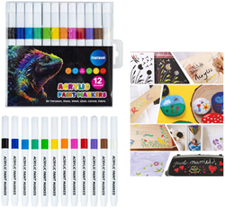 Centrum acrylic paint markers set 12 pieces for creative crafting