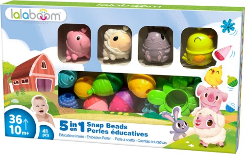 Lalaboom educational farm animal beads toy set - 41 pieces-2