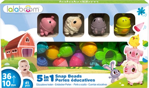 Lalaboom educational farm animal beads toy set - 41 pieces