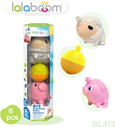 Lalaboom educational beads farm animals sheep pig - 6 pieces toy