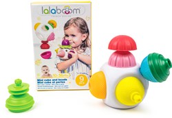 Lalaboom educational cube with beads - toddler learning toy