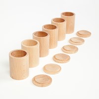 Grapat wooden cups with lid - natural toys for children