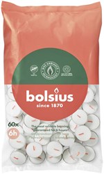 Bolsius tealight white 6 hours bag 60 pieces - long burning candles