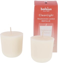 Bolsius Navulling Clean Light pack 2 Cedarwood & Vertiver