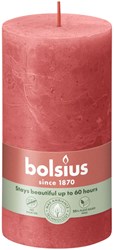 Bolsius rustic pillar candle pink Blossom Pink 13 cm - long burn time